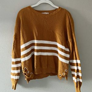 Gold and white sweater